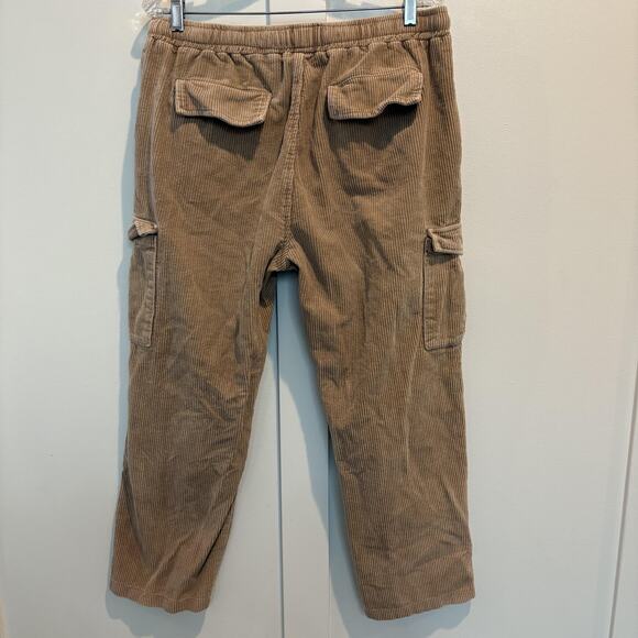 LIRA Corduroy Cargo Pants Mens Large Tan Drawstring Elastic Utility CRTV SCTX - Picture 5 of 12
